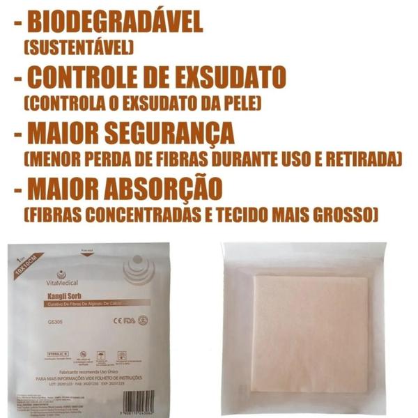 Imagem de Kit 01 Hidrogel Curatec 85g + 10 Alginato Calcio 10x10cm Vtm