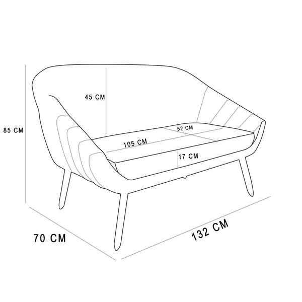 Imagem de Kit 01 Namoradeira Giovana Pés Palito Natural e 01 Poltrona Giratória Giovana Suede Base Madeira MA30 - D'Rossi