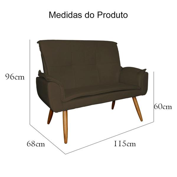 Imagem de Kit 01 Namoradeira mais 01 Poltrona Emília Plus Suede - MALTA DECOR