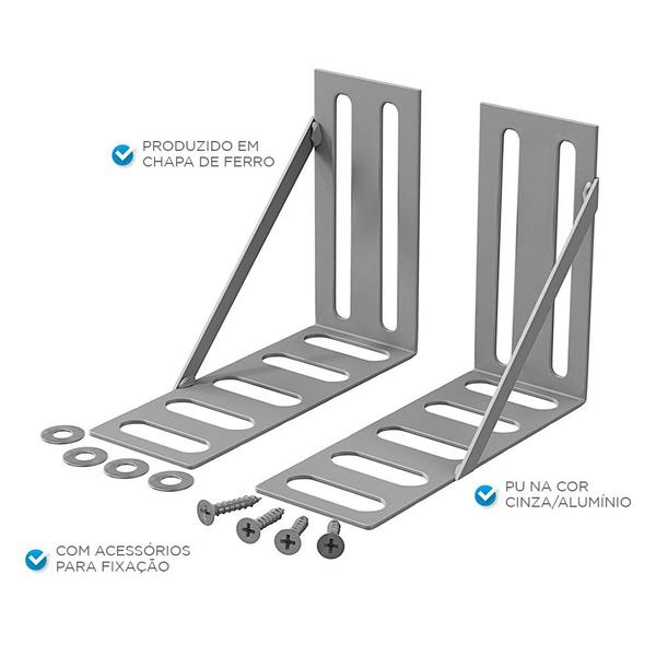 Imagem de Kit 01 Par Frame Suporte Adaptador de Cabeceira Cama Box com Parafusos - Desk Design