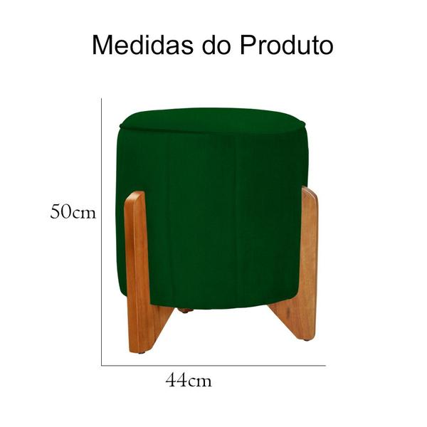 Imagem de Kit 01 Poltrona Decorativa Melinda mais 01 Puff Jade Redondo Suede Cores - Ds Estofados