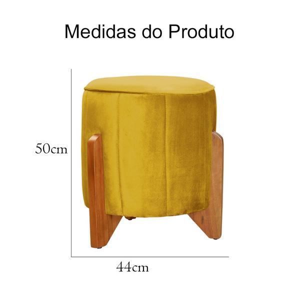 Imagem de Kit 01 Poltrona Melinda Balanço e 01 Puff Jade Luxo Veludo Cores - DS Estofados