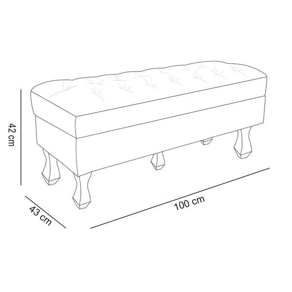 Imagem de Kit 01 Puff Calçadeira Retrô 1,00 Metro Luis Xv Mais 02 Puffs 50X40 cm Capitonê Suede Cinza - DS Estofados