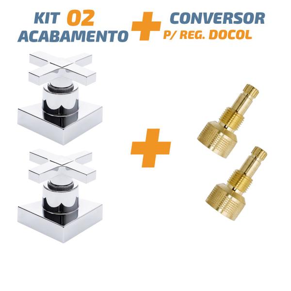 Kit 02 Acabamento Cruzeta Cromado 1/2' Ou 3/4 P/ Reg Docol - Dazie Metais Imagem de Kit 02 Acabamento Cruzeta Cromado 1/2' Ou 3/4 P/ Reg Docol