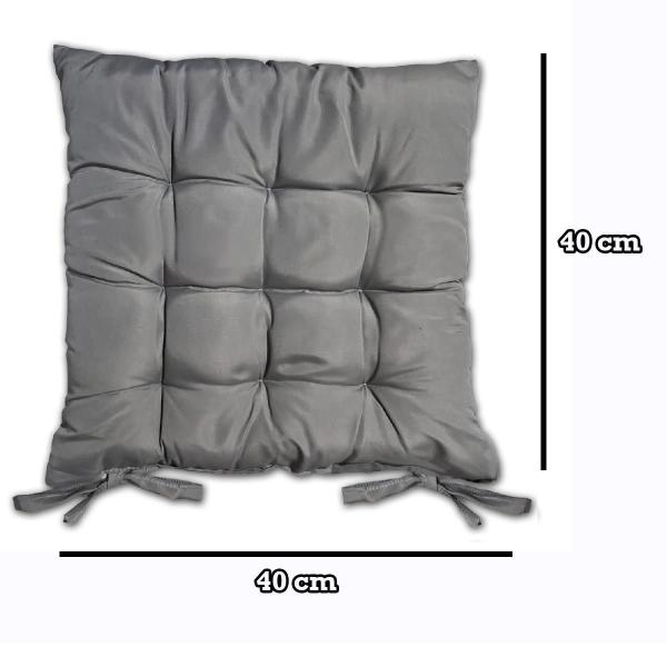 Imagem de Kit 02 Almofadas Assento Futon Flat Para Cadeira 40X40 Cinza