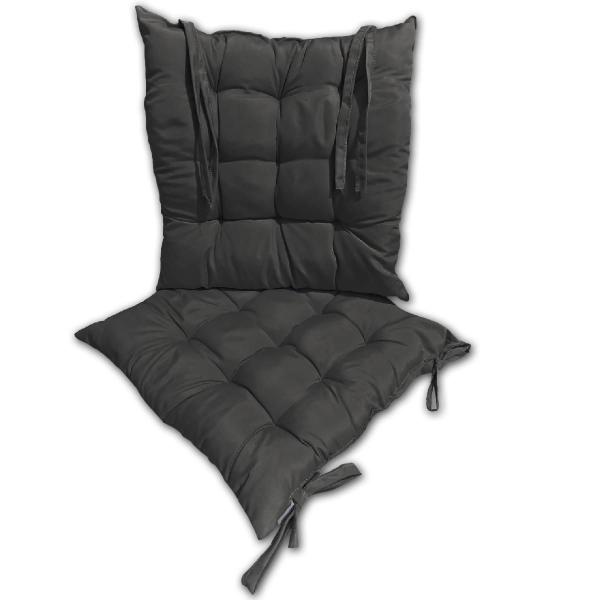 Imagem de Kit 02 Almofadas Assento Futon Flat Para Cadeira 40X40 Cinza