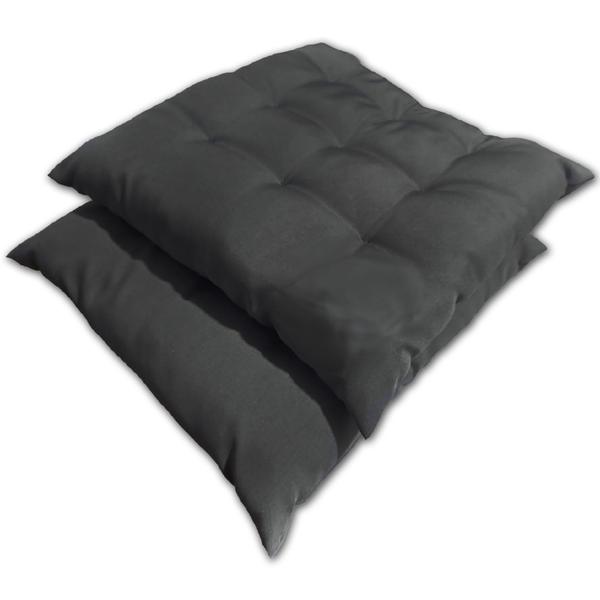 Imagem de Kit 02 Almofadas Assento Futon Flat para cadeira 40x40 Cinza Escuro Cód. 2475