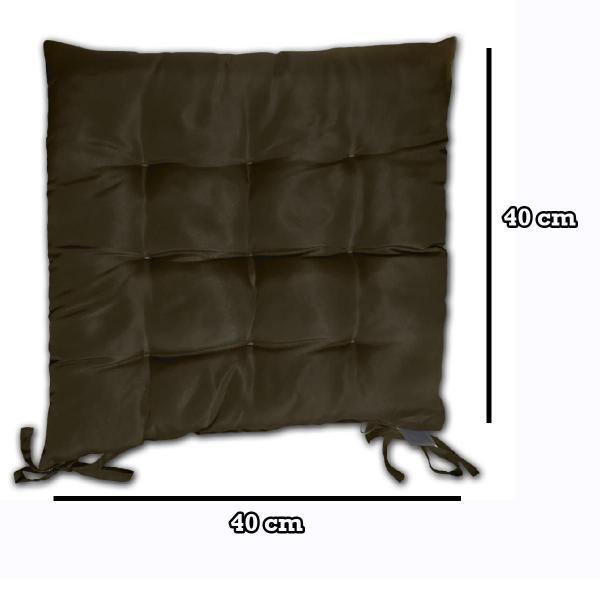 Imagem de Kit 02 Almofadas Assento Futon Flat Para Cadeira 40X40 Marro