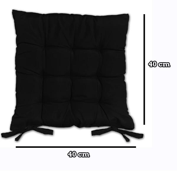 Imagem de Kit 02 Almofadas Assento Futon Flat Para Cadeira 40X40 Preto