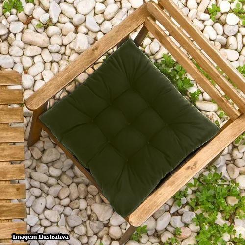 Imagem de Kit 02 Almofadas Assento Futon Flat Para Cadeira 40X40 Verde