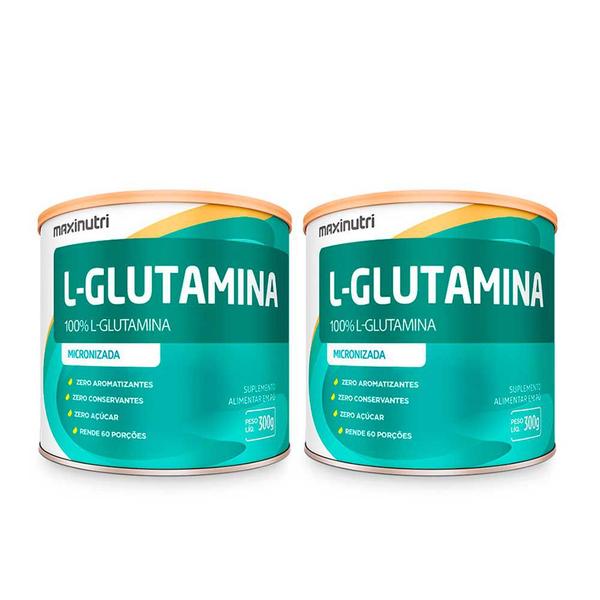 Imagem de Kit 02 Aminoácido L-Glutamina 300g 100% Pura Maxinutri