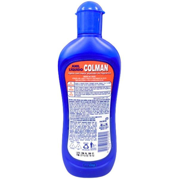 Imagem de KIT 02 ANIL LIQUIDO COLMAN 200ml BRANQUEIA E DÁ BRILHO AS CORES