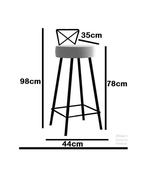 Imagem de Kit 02 Banqueta Alta Com Encosto Tânia Eiffel Cozinha Bar Bistrô Ferro Dourado Sintético Laranja - Ahz Móveis