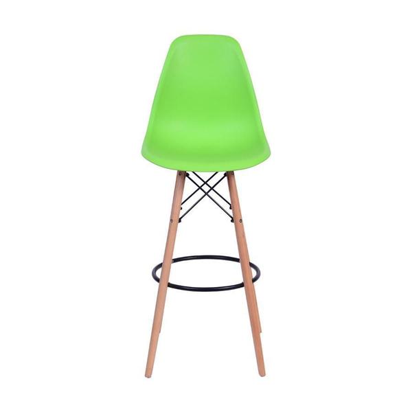 Imagem de Kit 02 Banquetas Boxbit Dkr Eames Pp Verde Base Madeira