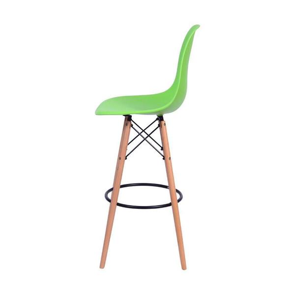 Imagem de Kit 02 Banquetas Boxbit Dkr Eames Pp Verde Base Madeira