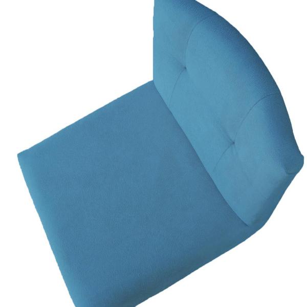 Imagem de Kit 02 Banquetas Luma Base de Ferro Sued Azul Tiffany - D'Classe Decor