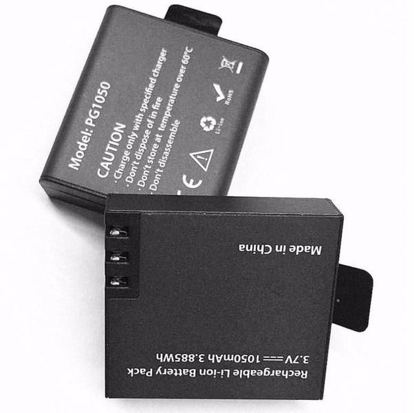 Kit 02 Bateria Eken Original PG1050 Li-Ion 3.7 v 1050mAh Extra para Câmera H9R SJCAM H9RS S60 M10 Imagem de Kit 02 Bateria Eken Original PG1050 Li-Ion 3.7 v 1050mAh Extra para Câmera H9R SJCAM H9RS S60 M10