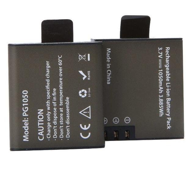 Kit 02 Bateria Eken Original PG1050 Li-Ion 3.7 v 1050mAh Extra para Câmera H9R SJCAM H9RS S60 M10 Imagem de Kit 02 Bateria Eken Original PG1050 Li-Ion 3.7 v 1050mAh Extra para Câmera H9R SJCAM H9RS S60 M10