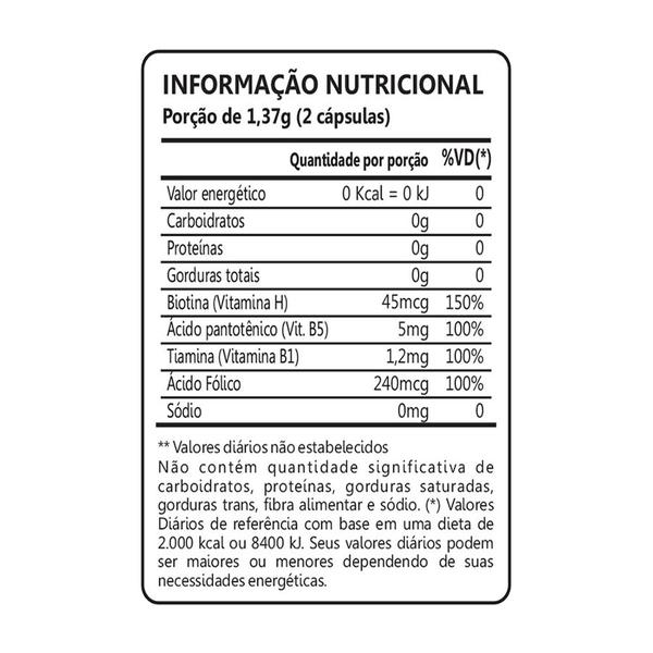 Imagem de Kit 02 Biotina Cabelo Unhas Vitaminas + Acido Fólico 60 Caps