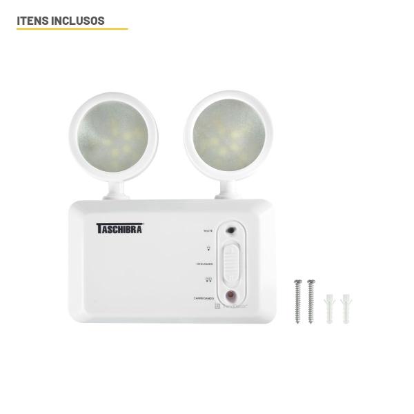 Imagem de Kit 02 Blocos Autônomo LED Taschibra Farol de Emergência 250 Lúmens