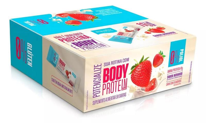 Imagem de Kit 02 Body Protein Barras - 9 Unidades Sabor Morango Equaliv