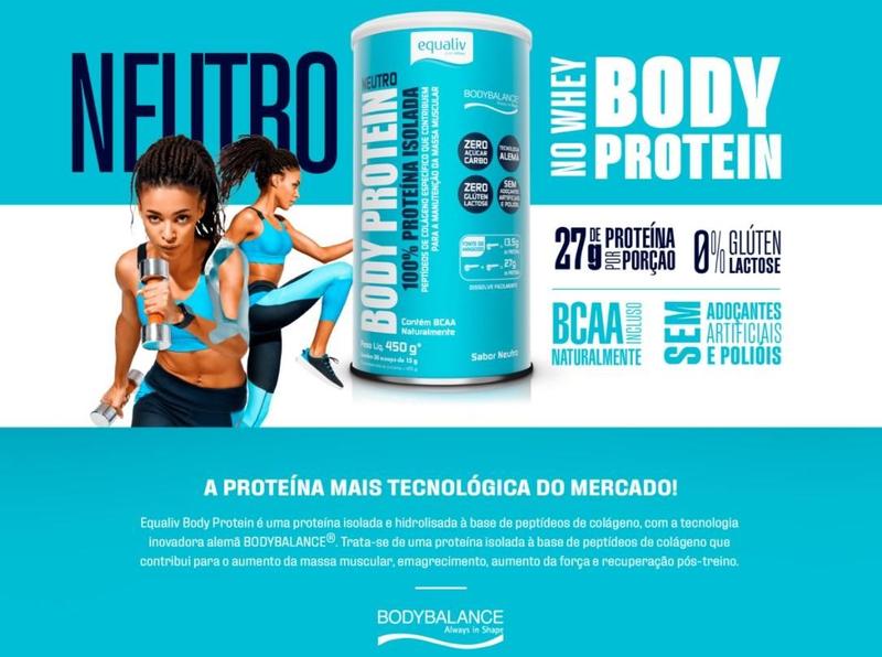 Imagem de Kit 02 Body Protein Equaliv Proteina Isolada 450g Neutro