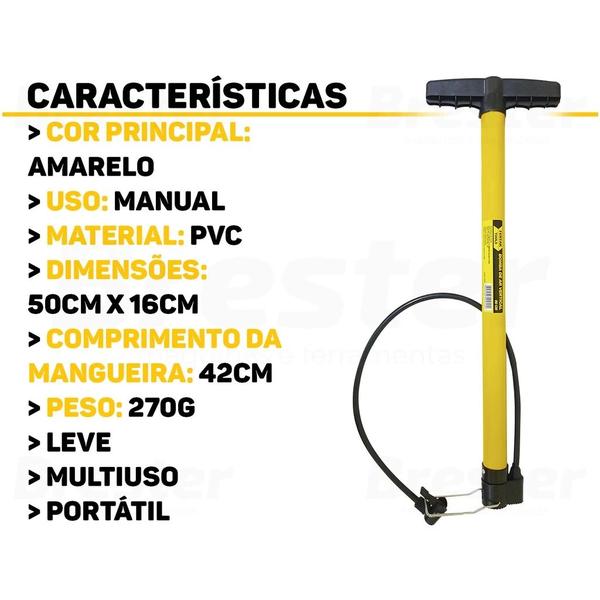 Imagem de Kit 02 Bomba de Encher Pneu Bicicleta Bola Moto Carro