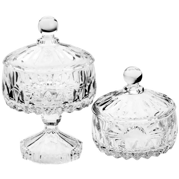 Kit 02 bomboniere potiche decorativo cristal c/ pe louise wolff Imagem de Kit 02 bomboniere potiche decorativo cristal c/ pe louise wolff