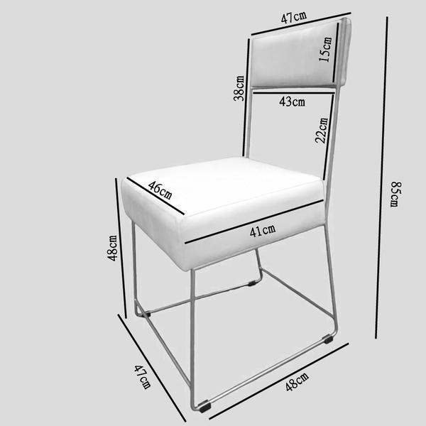 Imagem de Kit 02 Cadeiras Atena Base de Ferro Maciço prata suede Bege - D'Classe Decor