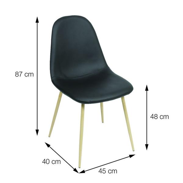 Imagem de Kit 02 Cadeiras Boxbit Charla Preta Base Metal Preta