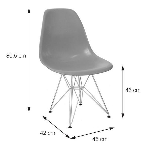 Imagem de Kit 02 Cadeiras Boxbit Dkr Eames Polipropileno Azul Escuro Base Cromada