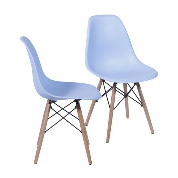 Imagem de Kit 02 Cadeiras Boxbit Infantil Dkr Eames Pp Azul Madeira