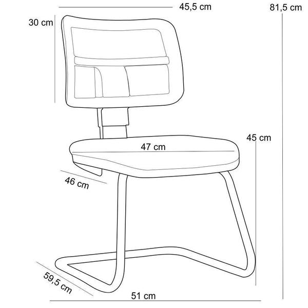 Imagem de Kit 02 Cadeiras de Escritório Recepção Fixa L02 Zip Linho Cinza Escuro - Lyam Decor