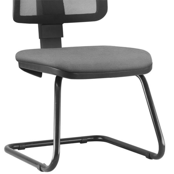 Imagem de Kit 02 Cadeiras de Escritório Recepção Fixa Zip Suede Cinza - Lyam Decor