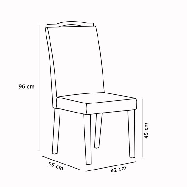 Imagem de Kit 02 Cadeiras de Jantar Denise Veludo Vanilla e Madeira Ipê - D'Rossi