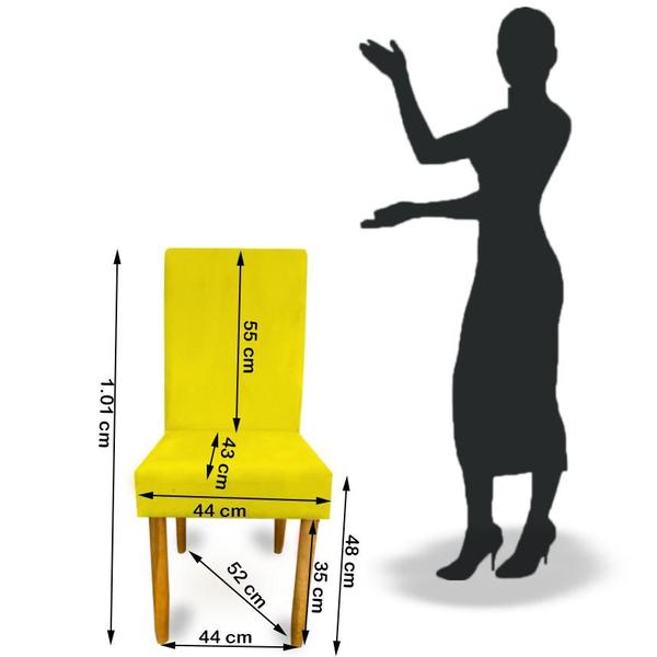 Imagem de Kit 02 Cadeiras Luxo Mila Sued Amarelo - D'Classe Decor