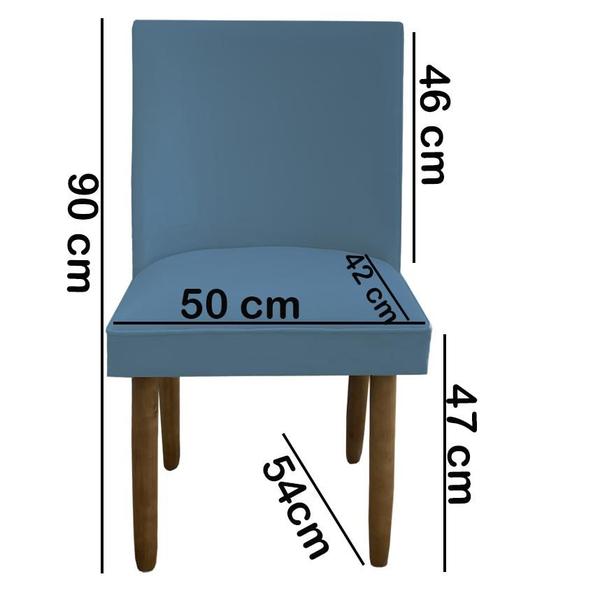 Imagem de Kit 02 Cadeiras Para Sala De Jantar Tóquio Pés palito Suede Azul Tiffany - D'Classe Decor