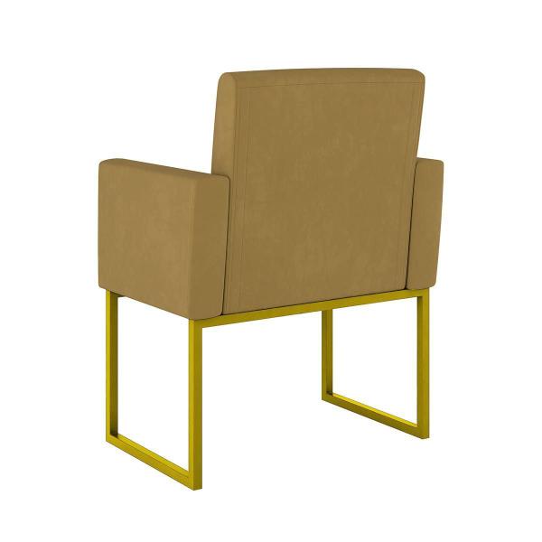 Imagem de Kit 02 Cadeiras Poltrona Decorativa Sala Quarto Base Dourado