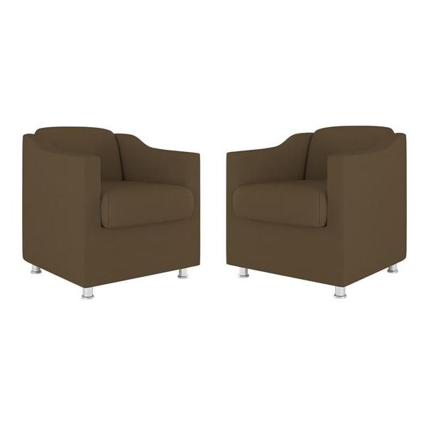 Imagem de Kit 02 Cadeiras Poltronas Decorativas Recepção Clinica Suede