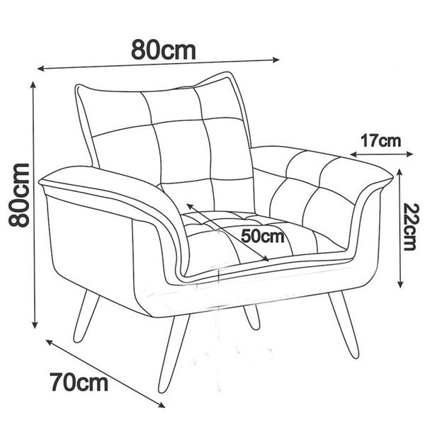 Imagem de Kit 02 Cadeiras Poltronas Opala Black Suede Preta