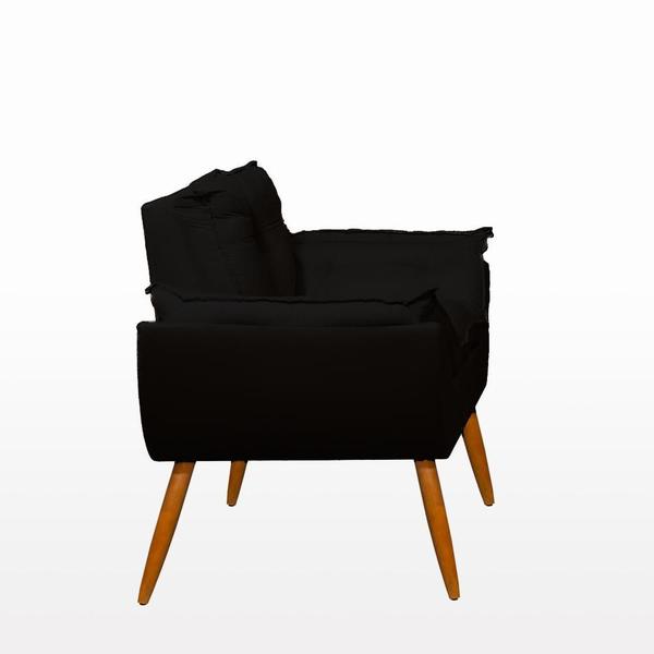 Imagem de Kit 02 Cadeiras Poltronas Opala Suede  Black