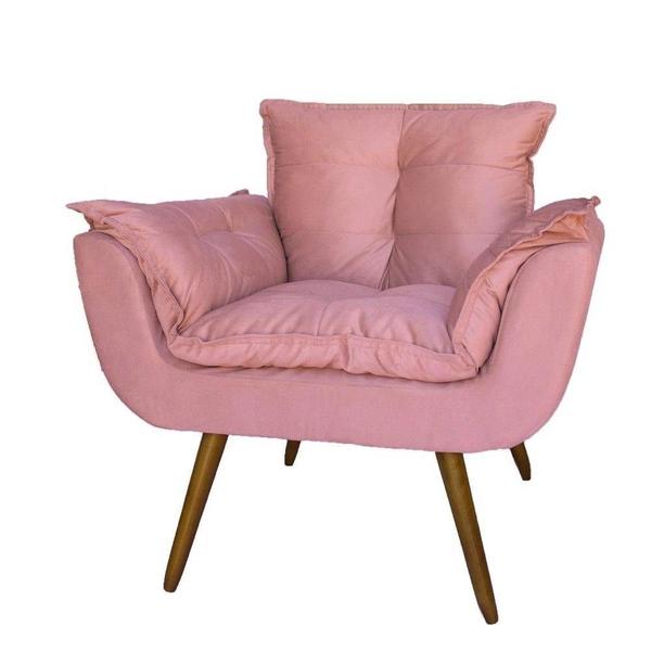 Imagem de Kit 02 Cadeiras Poltronas Opala Suede Luxo Rose