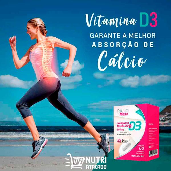 Imagem de Kit 02 Calcium Maxx Calcio D3 600Mg Com 60 Caps Maxinutri