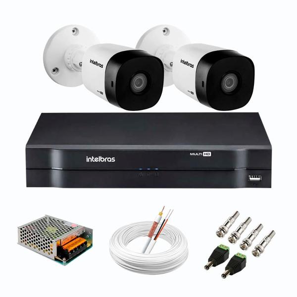 Imagem de Kit 02 Câmeras Intelbras VHL 1220 B Full Hd 1080p HDCVI Lite DVR Intelbras MHDX 1104 4 Canais