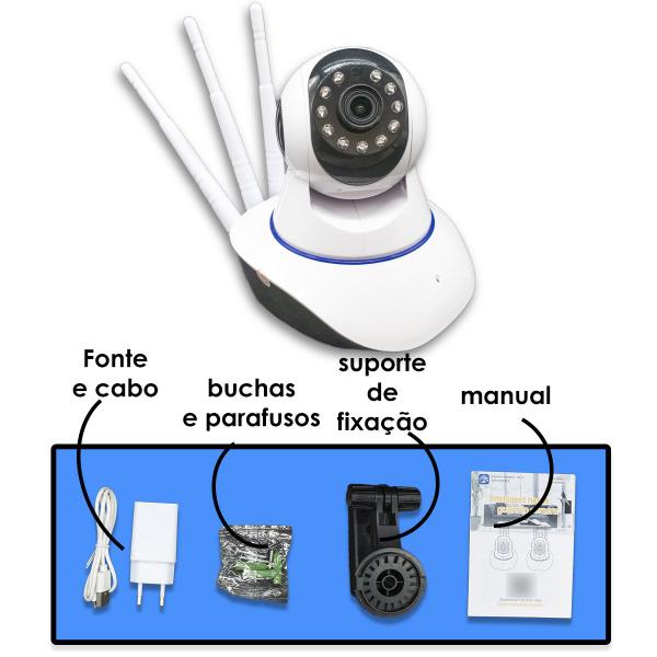 Imagem de Kit 02 Câmeras Ip 3 Antenas Wireless Yoosee Visão Noturna