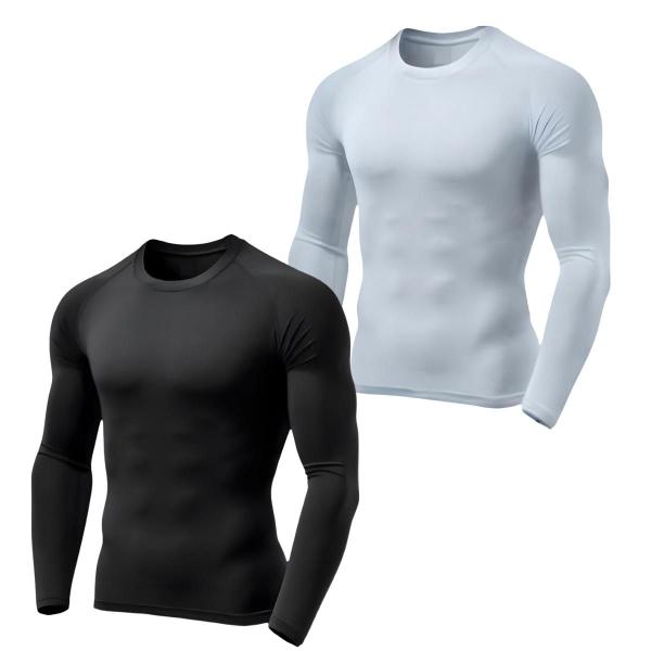 Imagem de Kit 02 Camiseta Térmica Masculina Proteção Solar UV Manga Longa Lisa UV +50