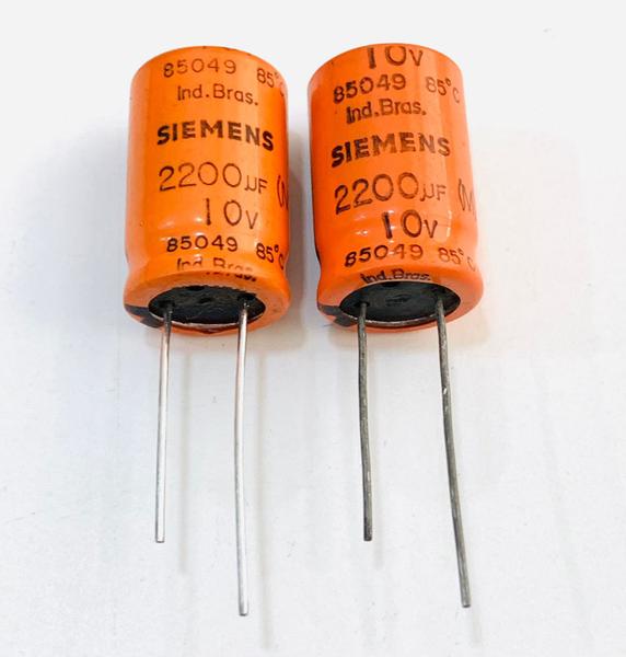 Imagem de Kit 02 Capacitor Eletrolitico 2200uf 10v - Original Siemens