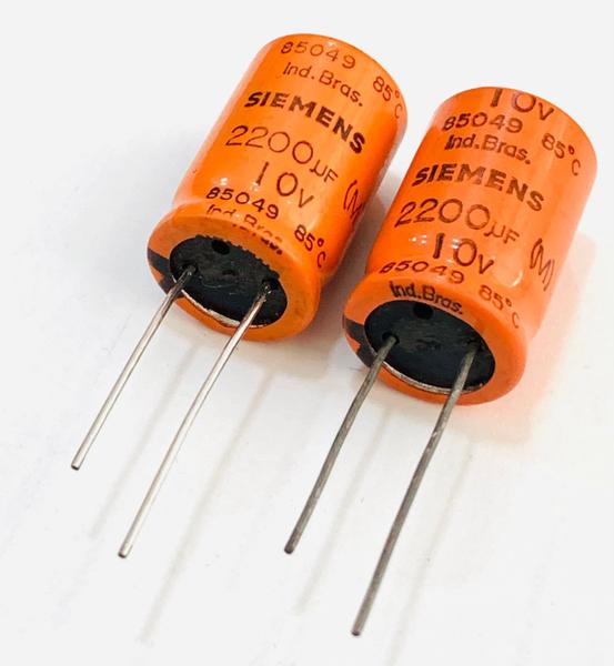 Imagem de Kit 02 Capacitor Eletrolitico 2200uf 10v - Original Siemens