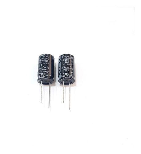 Imagem de Kit 02 Capacitor Eletrolítico 220uf 100v 105ºc Marca Topcon