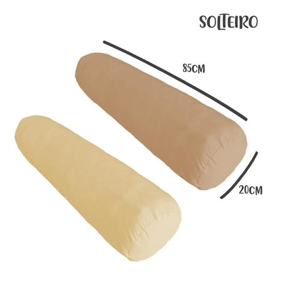 Kit 02 Capas para Rolo de Cabeceira Solteiro 85x20cm Nude e Cru Arrumadinho - Arrumadinho Enxovais Imagem de Kit 02 Capas para Rolo de Cabeceira Solteiro 85x20cm Nude e Cru Arrumadinho